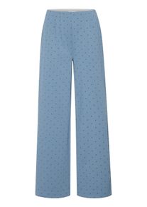 Stoffhose Ichi "Casual Hose IHKATE", Damen, Gr. XL, N-Gr, blau (blau mirage flock dot), Obermaterial: 74% Polyester PES. 22% Viskose CV. 4% Elasthan EL., Hosen Stoffhose