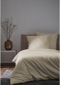 Bettw&auml;sche Apelt "Annie", beige, B/L: 155cm x 220cm, 1 Stk., 1 Stk., Satin (Bio-Baumwolle), B/L: 80cm x 80cm, 2, Satin (Bio-Baumwolle), Bezug: 100% Baumwolle, Bettw&auml;sche, Bettw&auml;sche, Bettw&auml;sche-Set mit Rei&szlig;verschluss, Baumwoll-Satin, Digitaldruck