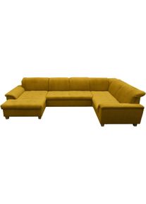 Wohnlandschaft OTTO HOME "Egedal", gold, B:344cm H:81cm T:214cm, 90% Polyester, 10% Nylon, Sofas, Wohnlandschaft