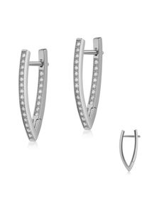 Paar Creolen Firetti "Schmuck Geschenk Silber 925 Ohrschmuck Ohrringe Dreieck", silber (silberfarben, kristallwei&szlig;, kristallwei&szlig;), Ohrringe, Damen, Silber 925 (Sterlingsilber), Paar Creolen, Made in Germany - mit Zirkonia (synth.)