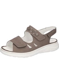 Waldl&auml;ufer Sandale WALDL&Auml;UFER "H-JOLINE", Damen, Gr. 8 (42), braun (taupe), Nubukleder, unifarben, Basic, Schuhe Sandale, Sommerschuh, Klettschuh in Komfortweite H (= sehr weit)