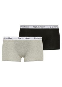 Trunk "2PK TRUNK", M&auml;dchen, Gr. 164/170, 2 Stk., schwarz (grau, schwarz), Jersey, Obermaterial: 95% Baumwolle, 5% Elasthan, Calvin Klein Underwear, k&ouml;rpernah, Unterhosen Trunk, mit Logobund