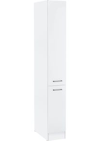 Apothekerschrank Optifit "Iver", wei&szlig;, B:30cm H:206,8cm T:57,1cm, Schr&auml;nke, Apothekerschrank, Breite 30 cm, mit 2 Ausz&uuml;gen, 5 Ablagen