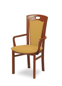 Esszimmerstuhl Home Affaire "FERDI, Armlehnstuhl, Made in Italy, Massivholz", braun (kirsch, yello, kirschbaum, gelb), B:55cm H:100cm T:57cm, Massivholz, St&uuml;hle, Esszimmerstuhl, Bezug Feinstruktur (wasser-und fleckabweisend) oder Struktur