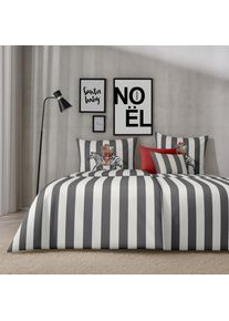 Bettw&auml;sche Apelt "Pepe", schwarz, we, B/L: 135cm x 200cm, 1 Stk., 1 Stk., Satin (Bio-Baumwolle), B/L: 80cm x 80cm, 2, Satin (Bio-Baumwolle), Bezug: 100% Baumwolle, Bettw&auml;sche, Bettw&auml;sche, Bettw&auml;sche-Set mit Rei&szlig;verschluss, Baumwoll-Satin, Digitaldruck