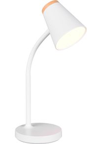 REALITY LEUCHTEN LED Tischleuchte "PONGO, LED Tischleuchte m. Kippschalter, 4,5W 500 Lumen 3000K warmwei&szlig;", wei&szlig;, 1, H: 36cm, 1 Stk., Leuchten, flexibel verstellbare Leselampe, Schreibtischlampe H&ouml;he 36cm, LED Tischleuchte