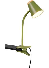 REALITY LEUCHTEN LED Klemmtischleuchte "PONGO, LED Klemmleuchte mit Kabel und Kippschalter, 4,5W 500 Lumen", gr&uuml;n, 1, H: 33cm, 1 Stk., Leuchten, 3000K warmwei&szlig;, verstellbare Klemmleuchte, Klammer 1-3 cm weit, H.33cm, LED Klemmtischleuchte