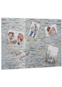 Magnettafel OTTO HOME "Stone Wall", schwarz (grau), B:70cm H:50cm, Tafeln, Magnettafel, Memoboard, Acrylglas, Stein, magnetisch, Tafel