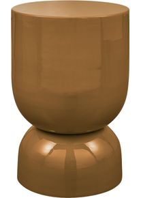 Beistelltisch Woood "Glanz Metall mit Hochglanz-Lackierung in spielerischer Form", orange, orange, orange, B:32cm H:47cm T:32cm, Tische, Beistelltisch, H 47 x B 32 x D 32 cm, Tragkraft 25 kg, lebenslange Schutzlackierung