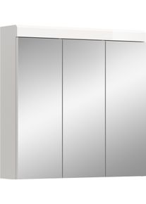 Badezimmerspiegelschrank Welltime "SIENA, Breite 80 cm, 3 Spiegelt&uuml;r, 6 Einlegeb&ouml;den, 9 F&auml;cher", wei&szlig;, B:80cm H:79cm T:18cm, FSC-zertifizierter Holzwerkstoff, MDF, Schr&auml;nke, Badezimmerspiegelschrank, Badm&ouml;bel, Badschrank, Schrank, Bad, Spiegel, H&auml;ngespiegel, Badspiegel