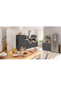 Kochfeldumbauschrank Optifit "Parma", grau (basaltgrau), B:60cm H:87cm T:58,4cm, Holzwerkstoff, Schr&auml;nke, Kochfeldumbauschrank, Breite 60 cm