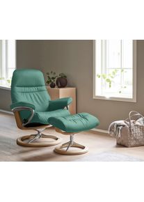 Relaxsessel stressless "Sunrise", gr&uuml;n (aqua gr&uuml;n paloma), B:92cm H:105cm T:80cm, Leder BATICK: BATICK ist ein leicht korrigiertes, durchgef&auml;rbtes und genarbtes M&ouml;belleder, bei dem die meisten Unebenheiten und Spuren in der Regel entfernt wurden.;Leder PALOMA: PALOMA ist ein durchgef&auml;rbtes Semianilin-M&ouml;belleder mit nat&uuml;rlicher Narbung.;ROHLEDER Stoff Q2 FARON: Ein fester zuverl&auml;ssiger Boucl&eacute; mit e