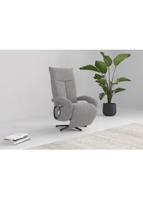 Sit & More TV-Sessel SIT & MORE "Amica, inkl. Kopfteilverstellung & Drehfunktion", grau (hellgrau), B:74cm H:112cm T:82cm, 100% Polyester, Sessel, TV-Sessel, wahlweise mit 2 Motoren, Akku und Aufstehhilfe