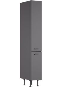 Apothekerschrank KOCHSTATION "KS-Paula", anthrazit, anthrazit, B:30cm H:211,8cm T:58,4cm, Schr&auml;nke, Apothekerschrank, 30 cm breit, 211 cm hoch, mit 2 Ausz&uuml;gen, 5 Ablagen