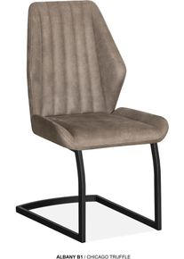 Esszimmerstuhl OMG DESIGN "Albany", braun (truffle, schwarz, truffle), B:51cm H:98cm T:62cm, Polyester, St&uuml;hle, Esszimmerstuhl, Esszimmerstuhl, pflegeleichter Bezug