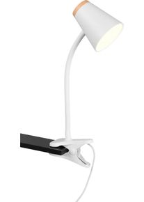 REALITY LEUCHTEN LED Klemmtischleuchte "PONGO, LED Klemmleuchte mit Kabel und Kippschalter, 4,5W 500 Lumen", wei&szlig;, 1, H: 33cm, 1 Stk., Leuchten, 3000K warmwei&szlig;, verstellbare Klemmleuchte, Klammer 1-3 cm weit, H.33cm, LED Klemmtischleuchte