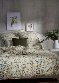 Bettw&auml;sche Apelt "Cecile", natur, gr&uuml;n, B/L: 155cm x 220cm, 1 Stk., 1 Stk., Satin (Bio-Baumwolle), B/L: 80cm x 80cm, 2, Satin (Bio-Baumwolle), Bezug: 100% Baumwolle, Bettw&auml;sche, Bettw&auml;sche, Bettw&auml;sche-Set mit Rei&szlig;verschluss, Baumwoll-Satin, Digitaldruck