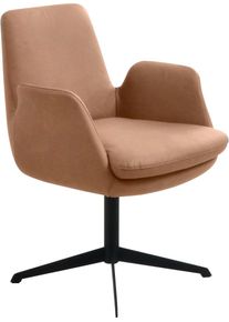 K+w Komfort & Wohnen Drehstuhl K+W KOMFORT & WOHNEN "Cube", braun (brandy 72, schwarz), B:63cm H:84cm T:65cm, St&uuml;hle, Drehstuhl, R&uuml;ckholfunktion, Untergestell schwarz