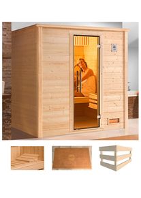 Sauna Weka "Bergen 1", beige (natur), ohne Ofen, (ohne Ofen), Saunen, Sauna, ohne Ofen