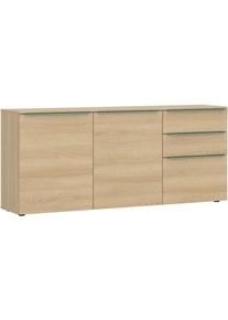 Kommode Tom Tailor HOME, light oak, B:165cm H:74cm T:42cm, Holzwerkstoff, Melamin, Spanplatte, Sideboards, Kommode, Lowboard, Breite 165 cm,3 T&uuml;ren,2 Schubladen, viel Stauraum