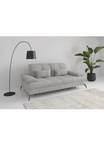 Sit & More 3-Sitzer SIT & MORE "Amica, inkl. Sitztiefenverstellung und Armteilverstellung", silber, B:212cm H:90cm T:122cm, 90% Polyester, 10% Polyamid, Sofas, 3-Sitzer, wahlweise mit Kopfteilverstellung und Bettfunktion
