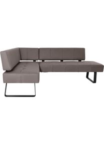 K+w Komfort & Wohnen Eckbank K+W KOMFORT & WOHNEN "Spider II", braun (canyon 80, schwarz), B:165cm H:88cm T:195cm, Sitzb&auml;nke, Eckbank, Sitzsteppung, bequem durch Sandwichbauweise, 2 Stellma&szlig;e