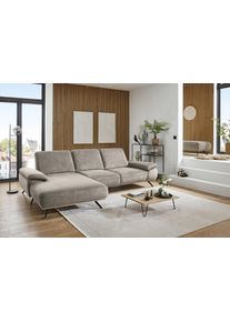 Ecksofa DIE PLANBAR "ZE-EM18063, Breite 322 cm", beige (cyber mandel), B:322cm H:89cm T:187cm, 100% Recyceltes Polyester, Sofas, Ecksofa, wahlweise mit Sitztiefen- und Armteilverstellung