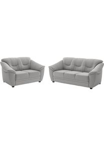 Sit & More Polstergarnitur SIT & MORE "Savona", grau (silber), H:90cm T:90cm, Sitzm&ouml;bel-Sets, Polstergarnitur, Set: 2- & 3er-Sofa, mit Federkern