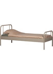 Bettgestell Woood "Mata Stahlrahmen pulverbeschichtet, H 90 x B 208 x T 95 cm", beige (90), B:208cm H:90cm L:95cm, Betten, Bettgestell, Matratzenma&szlig; 90x200 cm, einfach zu montierbar, Pfleiglicht