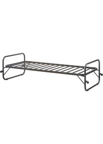 Bettgestell Woood "Lucy Metallrahmen pulverbeschichtet zusammenklappbar, 206 x 96 x 57 cm", grau (schwarz), B:95cm H:57cm L:206cm, Betten, Bettgestell, Eingeklappt 30 cm hoch, Tragkraft 150 kg, Matratzenma&szlig; 90x200 cm