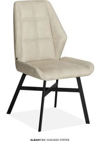 Esszimmerstuhl OMG DESIGN "Albany", toffee, schwarz, toffee, B:51cm H:96cm T:63,5cm, Polyester, St&uuml;hle, Esszimmerstuhl, Esszimmerstuhl, pflegeleichter Bezug