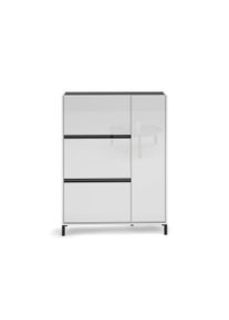 Schuhschrank Home Affaire "EASY", wei&szlig; (wei&szlig; hglanz, anthrazit, wei&szlig; hgl), B:103cm H:135cm T:25,2cm, Holzwerkstoff, Schr&auml;nke, Schuhschrank