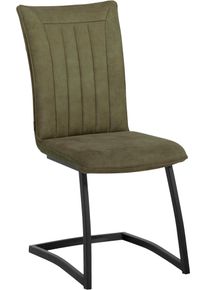 Freischwinger OMG DESIGN "Amara", gr&uuml;n (moss, schwarz, moss), B:47cm H:97cm T:64cm, St&uuml;hle, Freischwinger, Esszimmerstuhl, K&uuml;chenstuhl, pflegeleichter Bezug