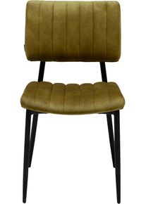 Esszimmerstuhl OMG DESIGN "Ivan", gr&uuml;n (moss, schwarz, moss), B:46cm H:85cm T:62cm, St&uuml;hle, Esszimmerstuhl, pflegeleichter Samtvelour Bezug, K&uuml;chenstuhl