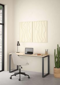 Schreibtisch Home Affaire "Sign Arbeitstisch, Sekret&auml;r, B&uuml;rotisch", grau (jackson hickory, matt grau), B:150cm H:75,6cm T:60cm, Tische, Schreibtisch, Cleanes Design, Metallbeine, Breite 120 oder 150 cm