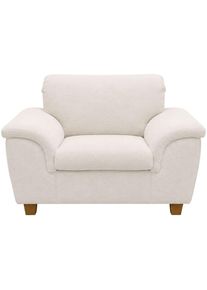 Sessel OTTO HOME "Egedal Sitzbreite 58 cm, Holzf&uuml;&szlig;e", creme, B:120cm H:81cm T:97cm, 100% Polyester, Sessel, Sessel, aus pflegeleichtem, weichem Luxus-Microfaser