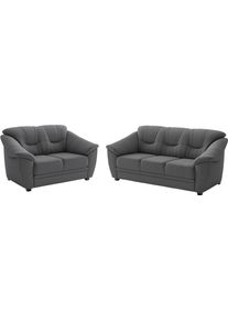 Sit & More Polstergarnitur SIT & MORE "Savona", grau (dunkelgrau), H:90cm T:90cm, Sitzm&ouml;bel-Sets, Polstergarnitur, Set: 2- & 3er-Sofa, mit Federkern