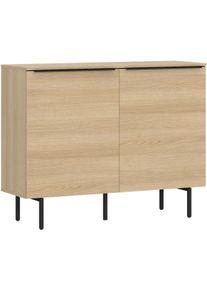 Kommode Tom Tailor HOME, light oak, B:110cm H:89cm T:42cm, Holzwerkstoff, Melamin, Spanplatte, Sideboards, Kommode, Sideboard mit 2 T&uuml;ren, Softclose,viel Stauraum mit Farbkick