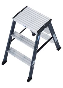Doppelleiter Krause "SePro D", grau (anthrazit), B:43cm H:25cm L:72cm, Aluminium, Leitern, Doppelleiter, Alu eloxiert, 2x3 Stufen, Arbeitsh&ouml;e ca. 220 cm