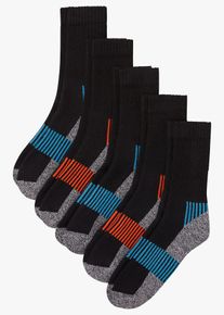 Fodrade strumpor med frott&eacute; p&aring; insidan (5-pack) - gr&ouml;n - storlek 43-46 - bonprix