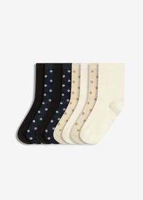 Strumpor med Lurex och ekologisk bomull (8-pack) - svart - storlek 39-42 - bonprix