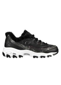 Skechers DLites 10 stevige platte sneakers voor kinderen (Zwart)