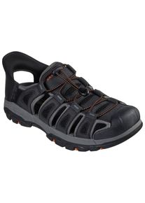 Outdoorsandale Skechers "TRESMEN-NORVICK", Herren, Gr. 45, schwarz, Lederimitat, Textil, Schuhe Outdoorsandale, Trekking Sandale mit Slip-ins Funktion