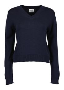 Strickpullover Blue Seven "Blue Seven Pullover", Damen, Gr. 40, blau (5950, nachtblau), 100% Baumwolle, normal, V-Ausschnitt, Pullover Strickpullover