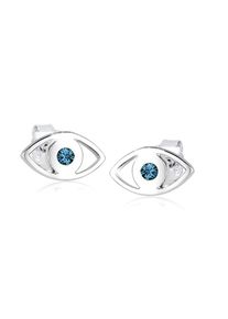 Paar Ohrstecker Elli "Ohrringe Evil Eye Schutzsymbol Kristalle Silber" Gr. 6, blau, Ohrringe, Damen, 6,mit Stein, Silber 925 (Sterlingsilber), Paar Ohrstecker
