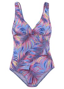 Badeanzug Lascana "Breese", Damen, Gr. 44, Cup D, blau (himmelblau bedruckt), Polyamid, bedruckt, Badeanz&uuml;ge Badeanzug, tolle R&uuml;ckenl&ouml;sung