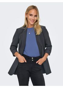 Kurzblazer Only "ONLELLY 3/4 LIFE BLAZER TLR NOOS", Damen, Gr. 36S, blau (blau graphite), Web, Obermaterial: 95% Polyester, 5% Elasthan, unifarben, sehr figurbetont normal, Blazer Kurzblazer, Materialmix, regular fit