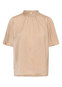Kurzarmbluse Saint Tropez "Kurzarm-Bluse AileenSZ", Damen, Gr. M, beige (savannah tan), Obermaterial: 100% Polyester PES., Blusen Kurzarmbluse