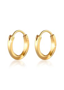Paar Creolen Elli Premium "Ohrringe Creolen Ohrh&auml;nger Basic Rund 375 Gelbgold" Gr. 13, gold, Ohrringe, Damen, 13, ohne Stein, Gelbgold 375, Paar Creolen