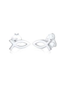 Paar Ohrstecker Elli "Ohrringe Ohrring Kinder Fisch Religion 925 Sterling Silber" Gr. 9, silber, Ohrringe, M&auml;dchen, 9, ohne Stein, Silber 925 (Sterlingsilber), Paar Ohrstecker